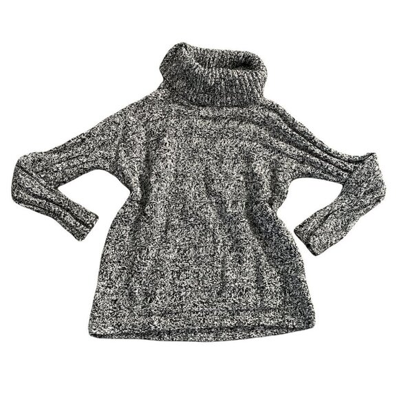 NWT Jones NY Signature Chunky Knit Sweater XL Black White Silver Cowl Neck 197G - Picture 1 of 9